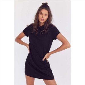 Urban Outfitters Truly  Madly Deeply Mock Neck Mini T-Shirt Dress,Black, Size XS